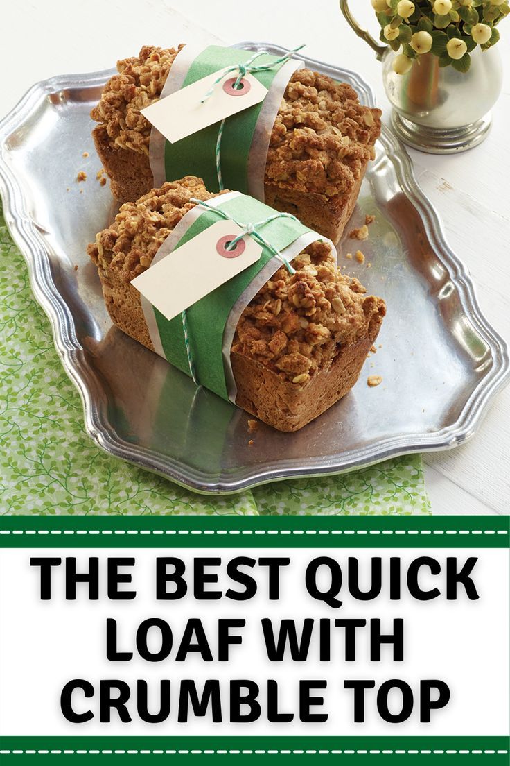 The Best Quick Loaf with Crumble Top
The Best Quick Loaf with Crumble Top
The Best Quick Loaf with Crumble Top- This moist and lightly sweetened Apple Loaf with Crumble Top makes a delicious after school snack or dessert. The hardest part of this recipe is trying not to eat it all at once!

https://www.ontario.ca/foodland/recipes/best-quick-loaf-crumble-top