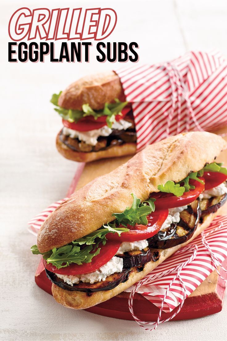 Grilled Eggplant Subs
Grilled Eggplant Subs
These grilled eggplant subs are the tasty lunch you've been looking for this summer! Easy-to-make and full of flavour, grilled eggplant adds a meatier texture to this fresh sandwich, perfect to enjoy at home or on the go.
https://www.ontario.ca/foodland/recipes/grilled-eggplant-subs