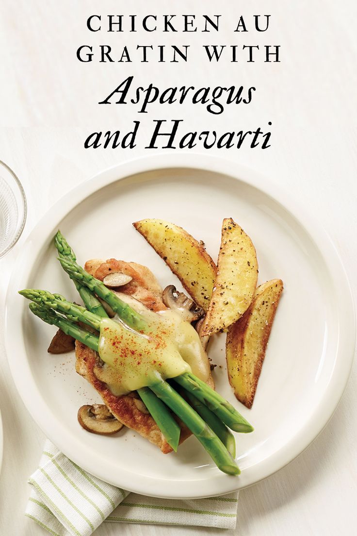 Chicken au Gratin with Asparagus and Havarti
Chicken au Gratin with Asparagus and Havarti
Enjoy the fresh taste of in-season Ontario Asparagus in this Chicken au Gratin with Asparagus and Havarti. We suggest serving with potato wedges for a wholesome meal full of local goodness.

https://www.ontario.ca/foodland/recipes/chicken-au-gratin-asparagus-and-havarti-0