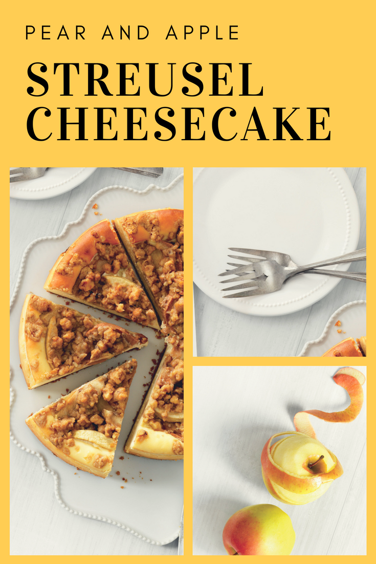 Pear and Apple Streusel Cheesecake
What better way to enjoy in season Ontario fruits than with this Pear and Apple Streusel Cheesecake?

https://www.ontario.ca/foodland/recipes/pear-and-apple-streusel-cheesecake