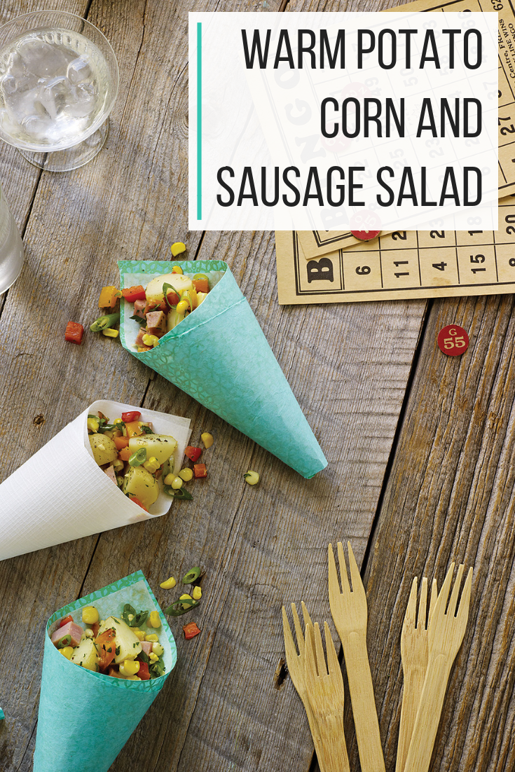 Warm Potato, Corn and Sausage Salad 
Warm Potato, Corn and Sausage Salad
Try this easy to make Warm Potato, Corn and Sausage salad. Perfect for a potluck barbecue!

https://www.ontario.ca/foodland/recipes/warm-potato-corn-and-sausage-salad