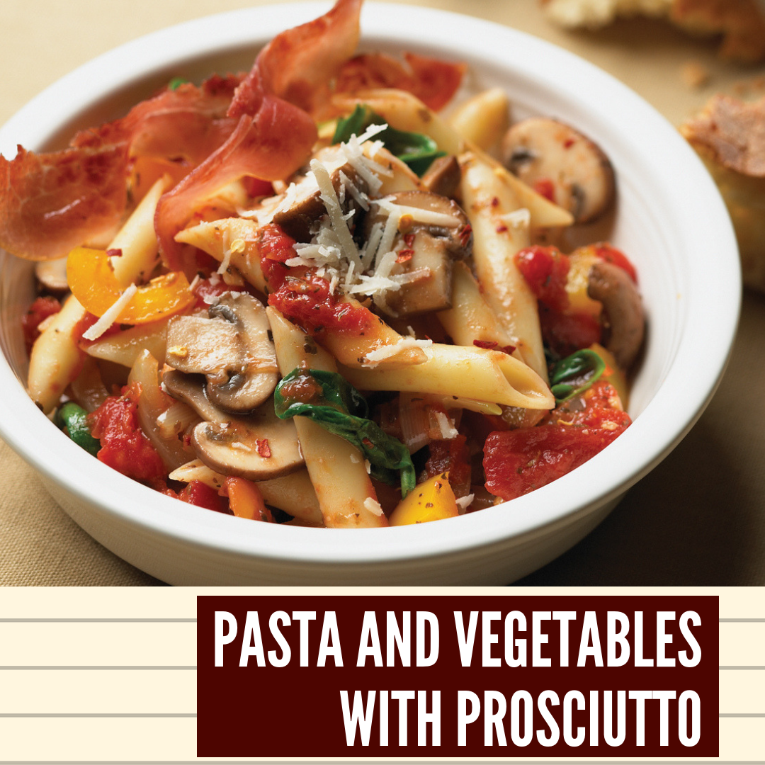 Pasta and Vegetables with Prosciutto
Pasta and Vegetables with Prosciutto
Proscuitto stars in this hearty and colourful pasta dish. This dish makes for a delicious weeknight meal full of Ontario veggies!

https://www.ontario.ca/foodland/recipes/pasta-and-vegetables-prosciutto