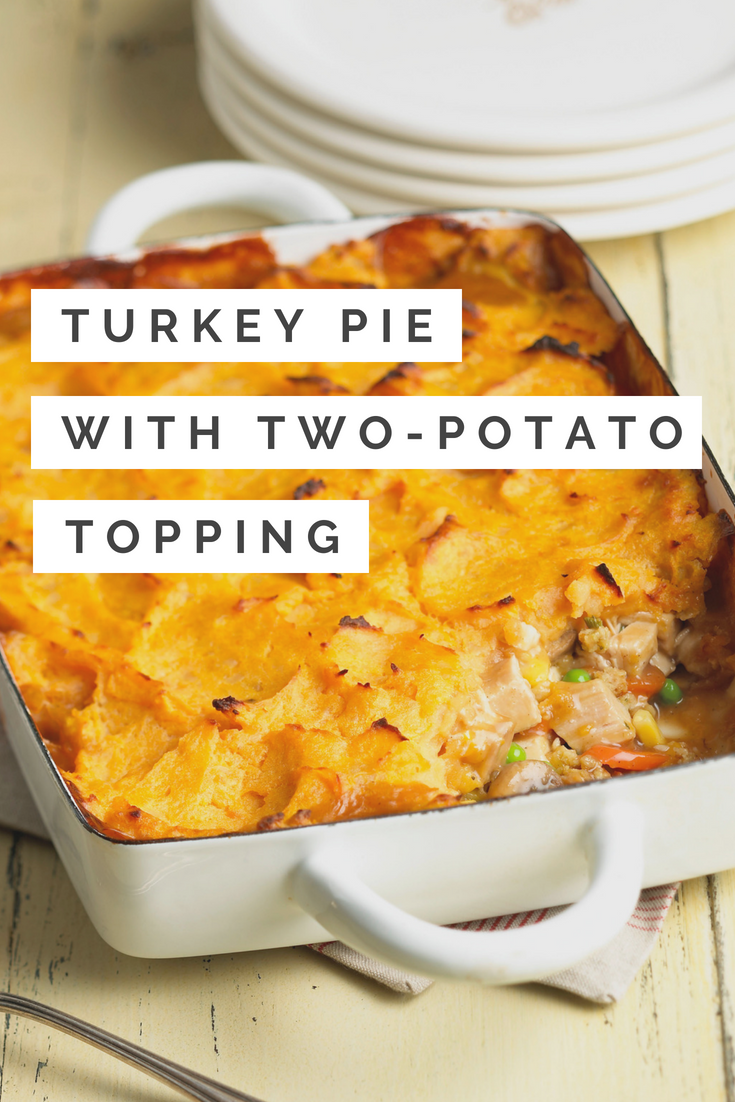 Turkey Pie with Two-Potato Topping
Leftover turkey and stuffing? Combine it with potatoes and vegetables to make this Turkey Pie with Two-Potato Topping. Thanksgiving may be over but that doesn't mean you have to stop enjoying festive local foods!
https://www.ontario.ca/foodland/recipes/turkey-pie-two-potato-topping