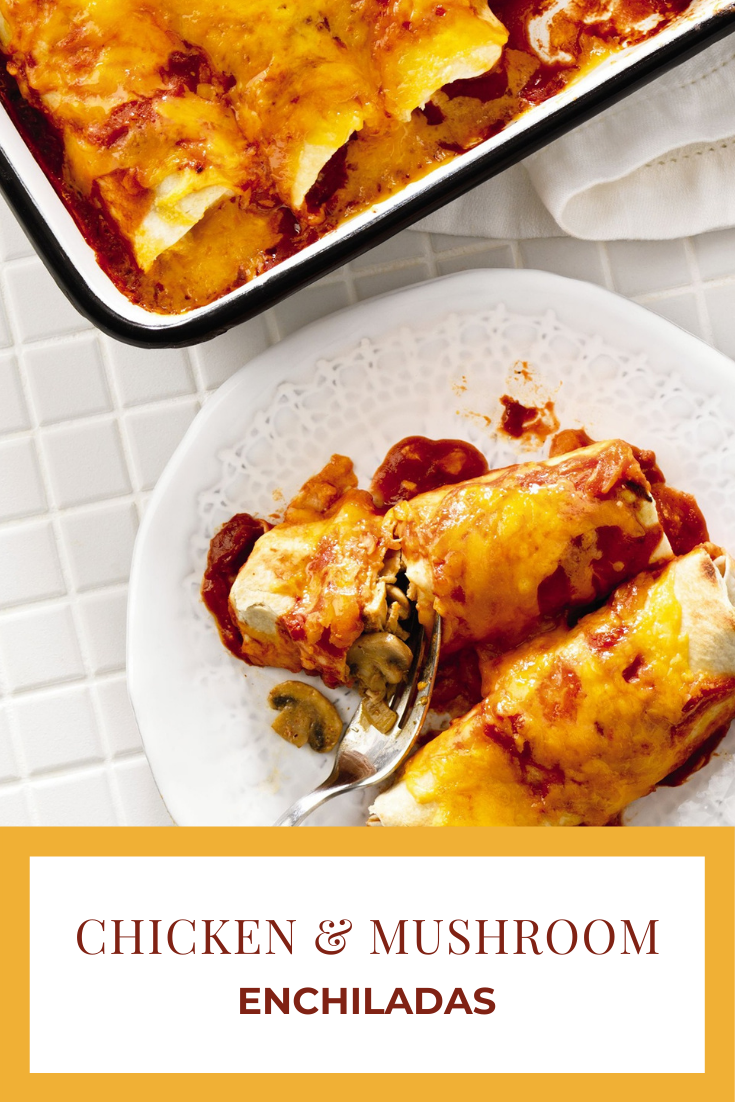Chicken & Mushroom Enchiladas
Chicken & Mushroom Enchiladas
Chicken and Mushroom Enchiladas covered in a savoury sauce is enough to make our mouths water. Serve with sour cream, salsa, and fresh coriander, if desired.

https://www.ontario.ca/foodland/recipes/chicken-and-mushroom-enchiladas