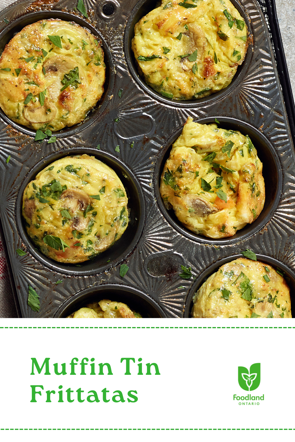Muffin Tin Frittatas
Muffin Tin Frittatas
Brighten up your day with these tasty Muffin Tin Frittatas! Just what you need for busy mornings or a fun brunch treat. They're packed with flavour and Ontario vegetables! 

https://www.ontario.ca/foodland/recipes/muffin-tin-frittatas