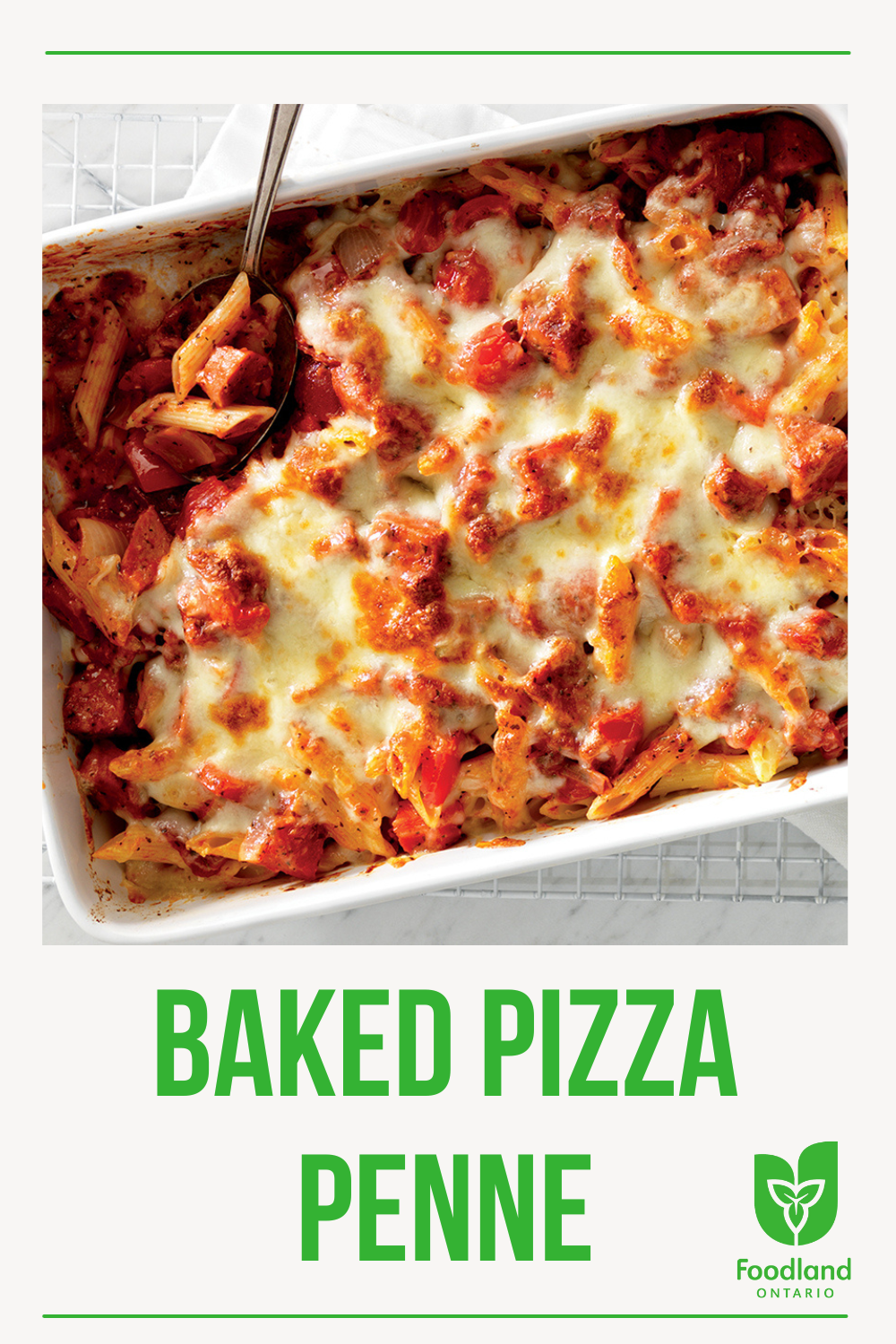 Baked Pizza Penne
Baked Pizza Penne
Put a twist on pizza night with this delicious and creamy Baked Pizza Penne. Serve with a green salad to complete the meal. 

https://www.ontario.ca/foodland/recipes/baked-pizza-penne