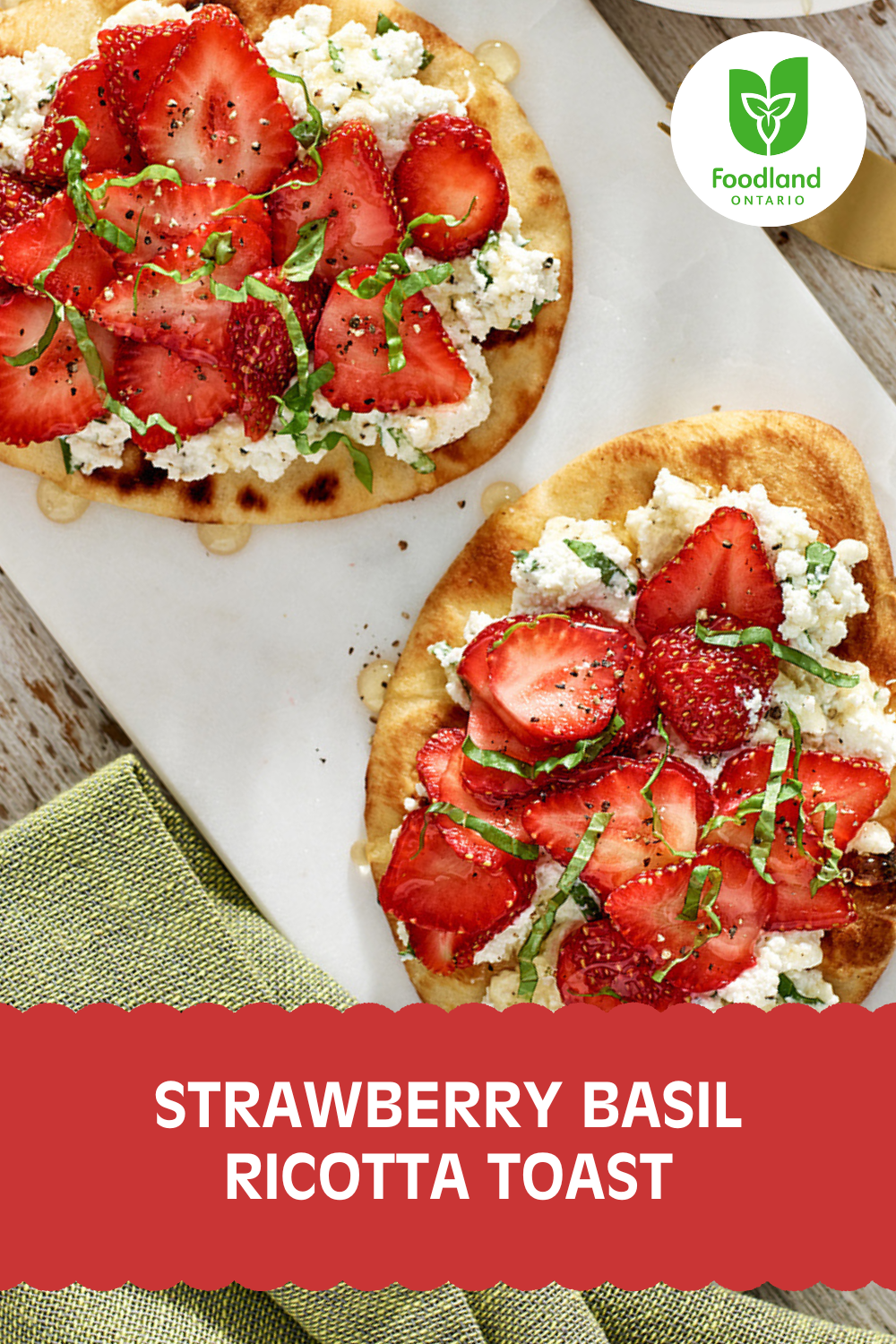 Strawberry Basil Ricotta Toast
Strawberry Basil Ricotta Toast
Ontario greenhouse-grown strawberries are here to brighten up your winter! Sweet, vibrant, and packed with flavour, they’re perfect for this Strawberry Basil Ricotta Toast.
https://www.ontario.ca/foodland/recipes/strawberry-basil-ricotta-toast-0