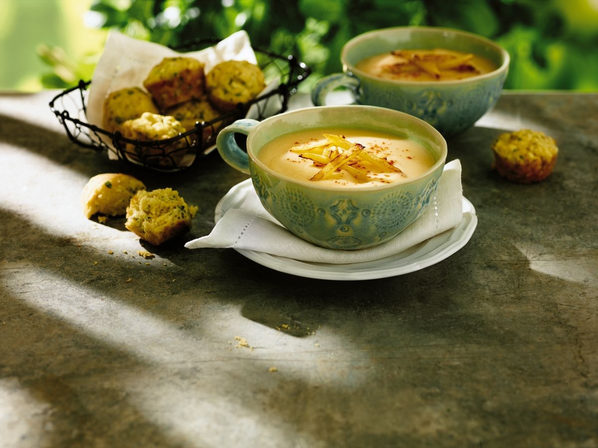 Savoury Parsnip Parmesean Mini-Muffins
These Savoury Parsnip Parmesan Mini Muffins pair well with a delectable soup.

https://www.ontario.ca/foodland/recipes/savoury-parsnip-parmesean-mini-muffins