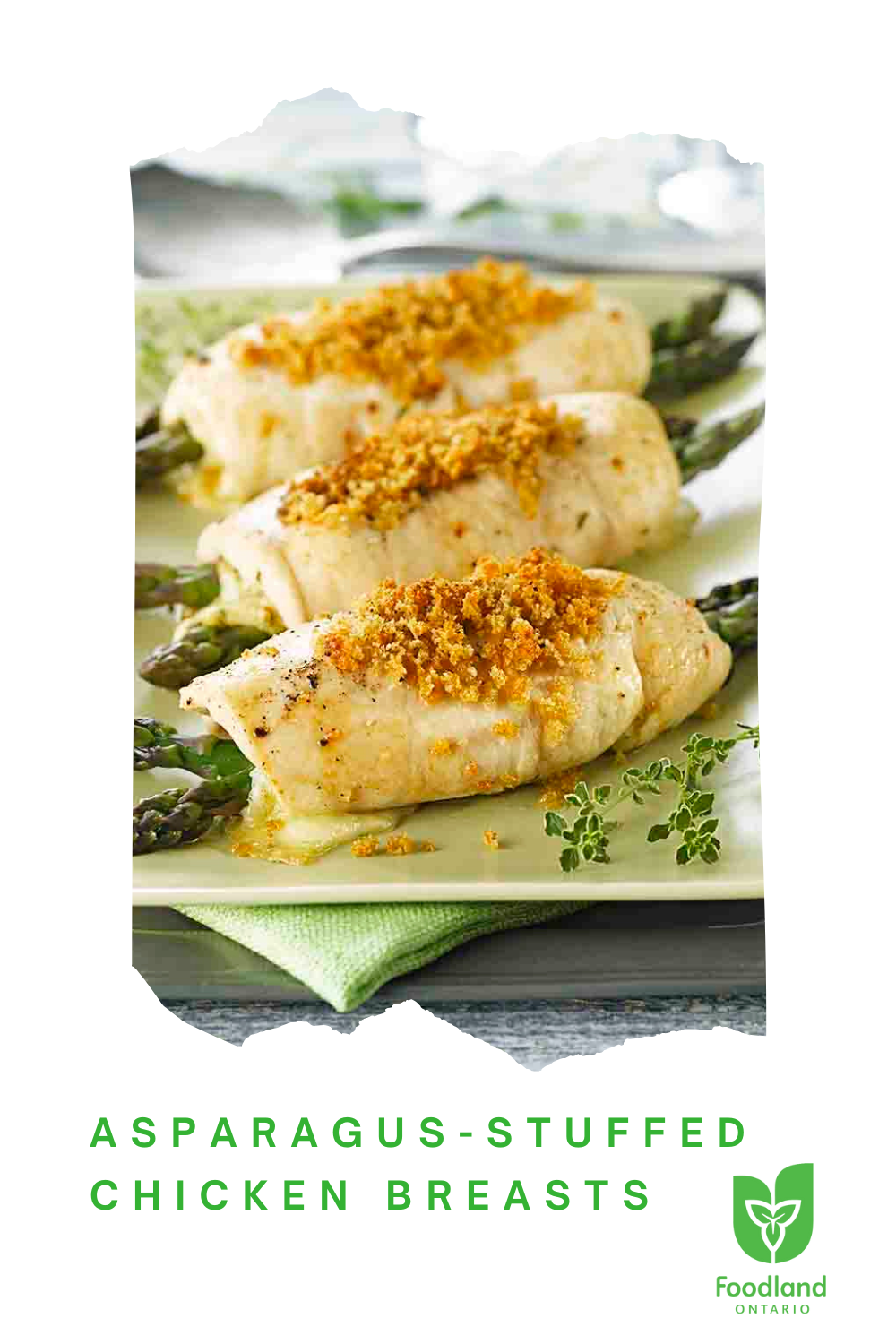 Asparagus-Stuffed Chicken Breasts
Asparagus-Stuffed Chicken Breasts
This easy Asparagus-Stuffed Chicken Breasts recipe is an elegant dinner option for your next celebration. 

https://www.ontario.ca/foodland/recipes/asparagus-stuffed-chicken-breasts