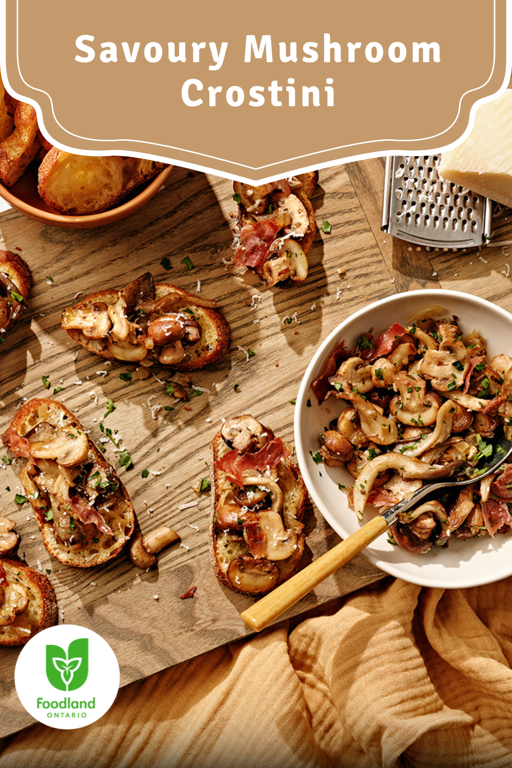 Savoury Mushroom Crostini
Savoury Mushroom Crostini
This Savoury Mushroom Crostini highlights the bold, earthy flavours of Ontario-grown mushrooms, served on a perfectly crispy crust. A delicious way to enjoy fresh, local produce as a light appetizer or a yummy snack.

https://www.ontario.ca/foodland/recipes/savoury-mushroom-crostini