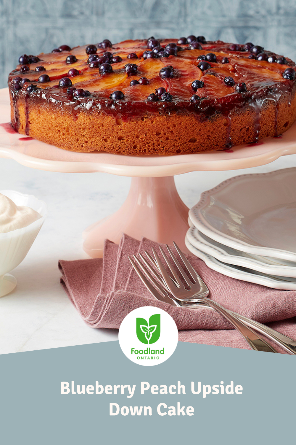 Blueberry Peach Upside-Down Cake
Blueberry Peach Upside-Down Cake
Featuring two different local Ontario fruits, this Blueberry Peach Upside Down Cake is a great way to finish off your dinner party. 

#LoveONFood

https://www.ontario.ca/foodland/recipes/blueberry-peach-upside-down-cake
