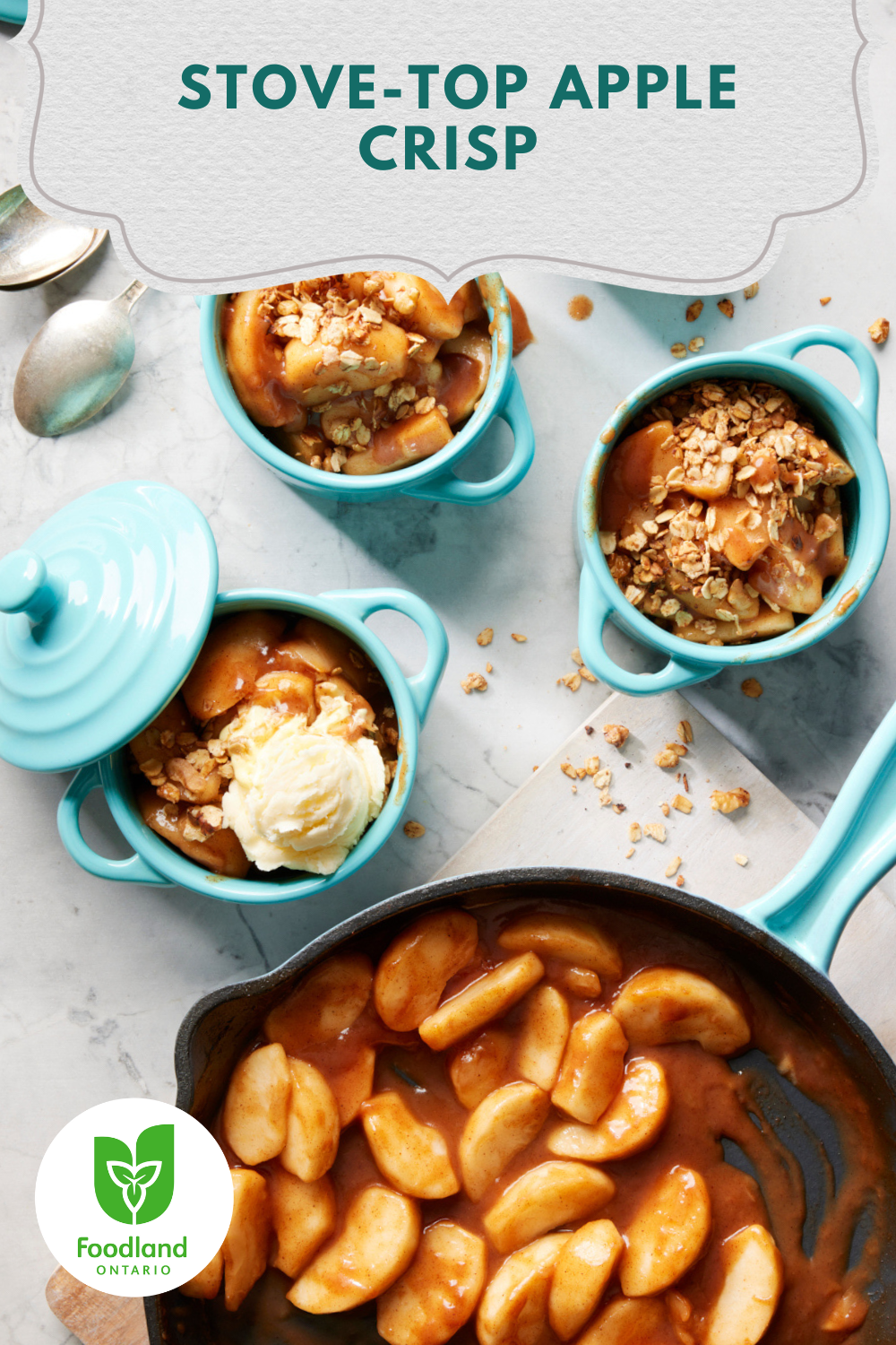 Stove-Top Apple Crisp
Stove-Top Apple Crisp
This tasty Stove-Top Apple Crisp makes for the perfect easy weeknight dessert. If you like, dress it up with a scoop of ice cream or whipped cream. Also, very tasty with yogurt for breakfast.

https://www.ontario.ca/foodland/recipes/stove-top-apple-crisp