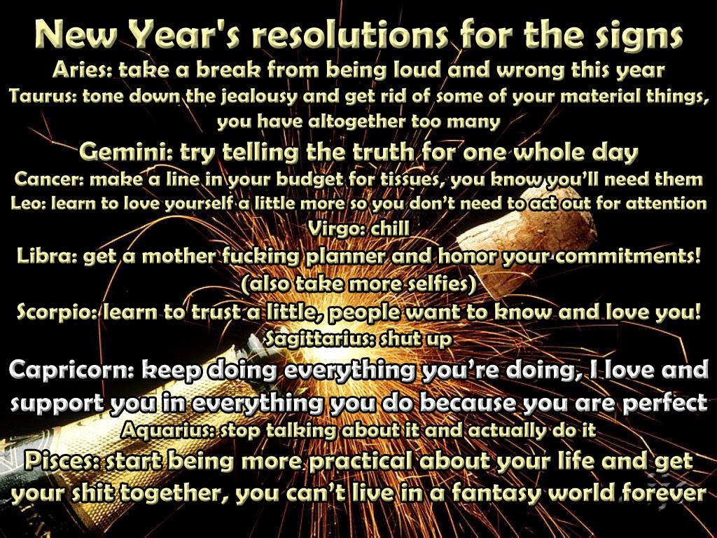 BLAstrology: Happy New 2016, kids

ââââââ ââ
"Conquer your neighbourhood, conquer your city, conquer your country, and then go after the rest of the world. "
~Grandmaster Flash
