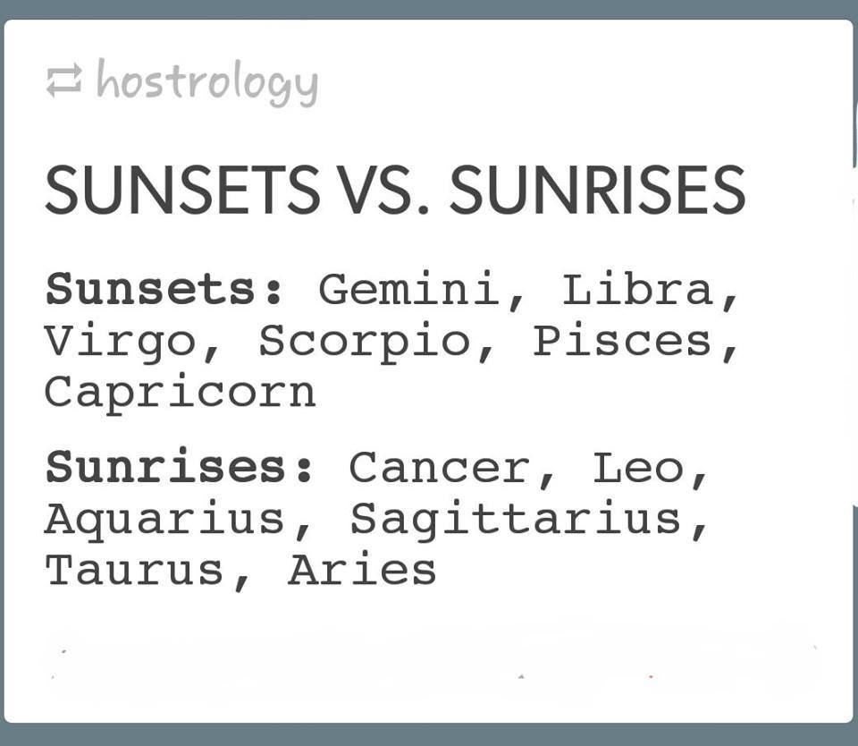 SUNSETS vs SUNRISES