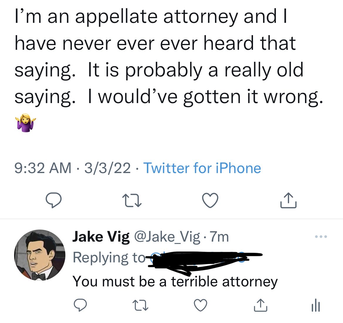 Some random person replying to my reply to someone else that had nothing to do with them about that Wheel of Fortune puzzle the people couldn't solve. And my reply to them. https://t.co/cGNBzvintk