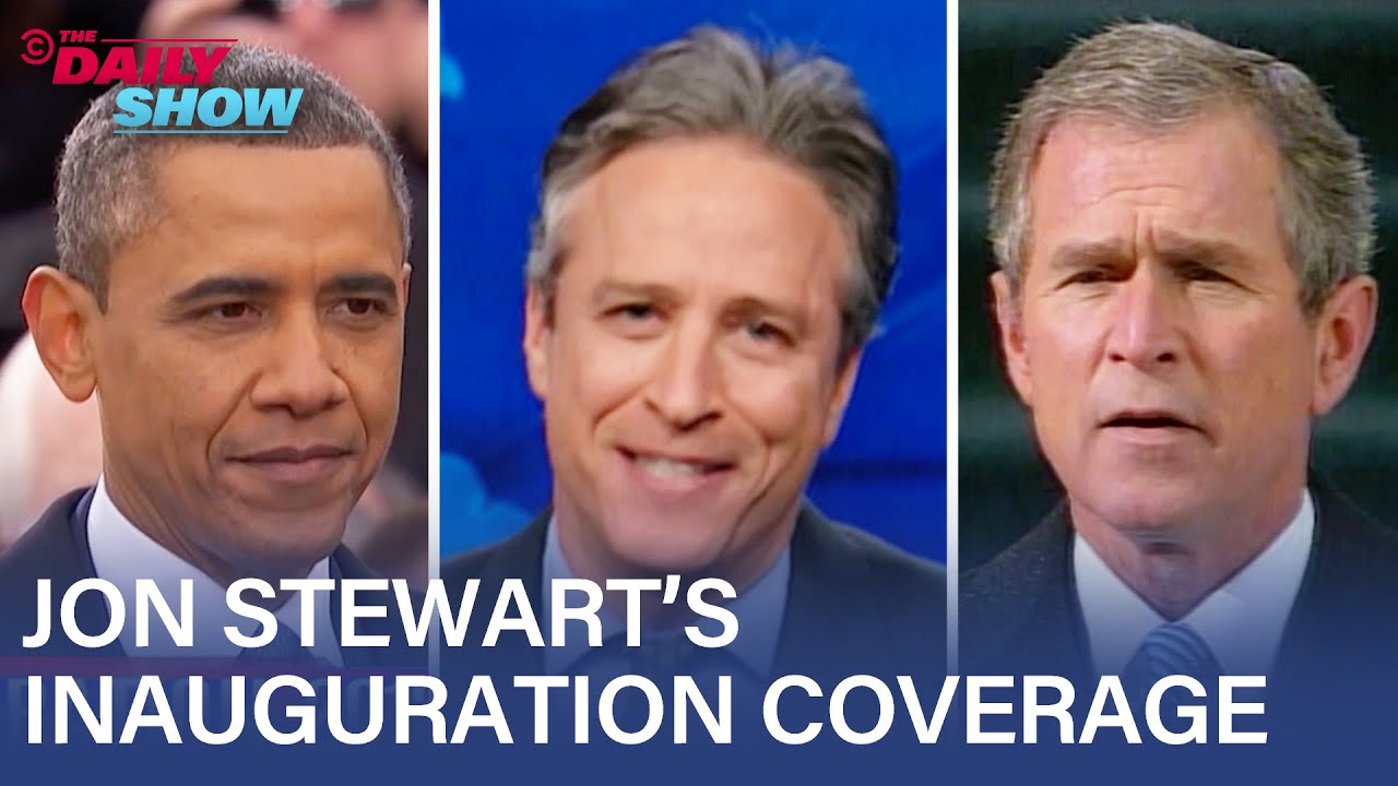 A look back at Jon Stewart covering past presidential Inaugurations, from Presidents George W. Bush to Barack Obama, in preparation for Donald Trump’s second...