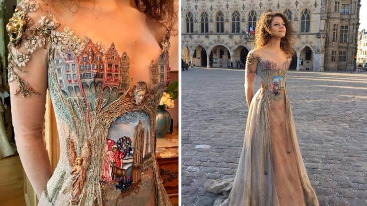 SylvieFacon, a French creator and fashion designer, sews dresses from fabrics she has created and with such attention to detail, so much that they'd steal any catwalk.