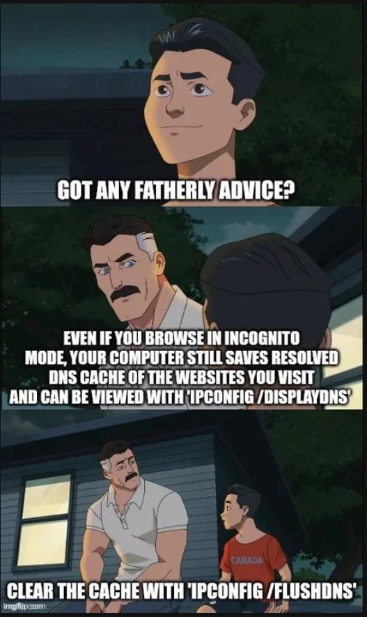 Fatherly advice: clear your DNS cache