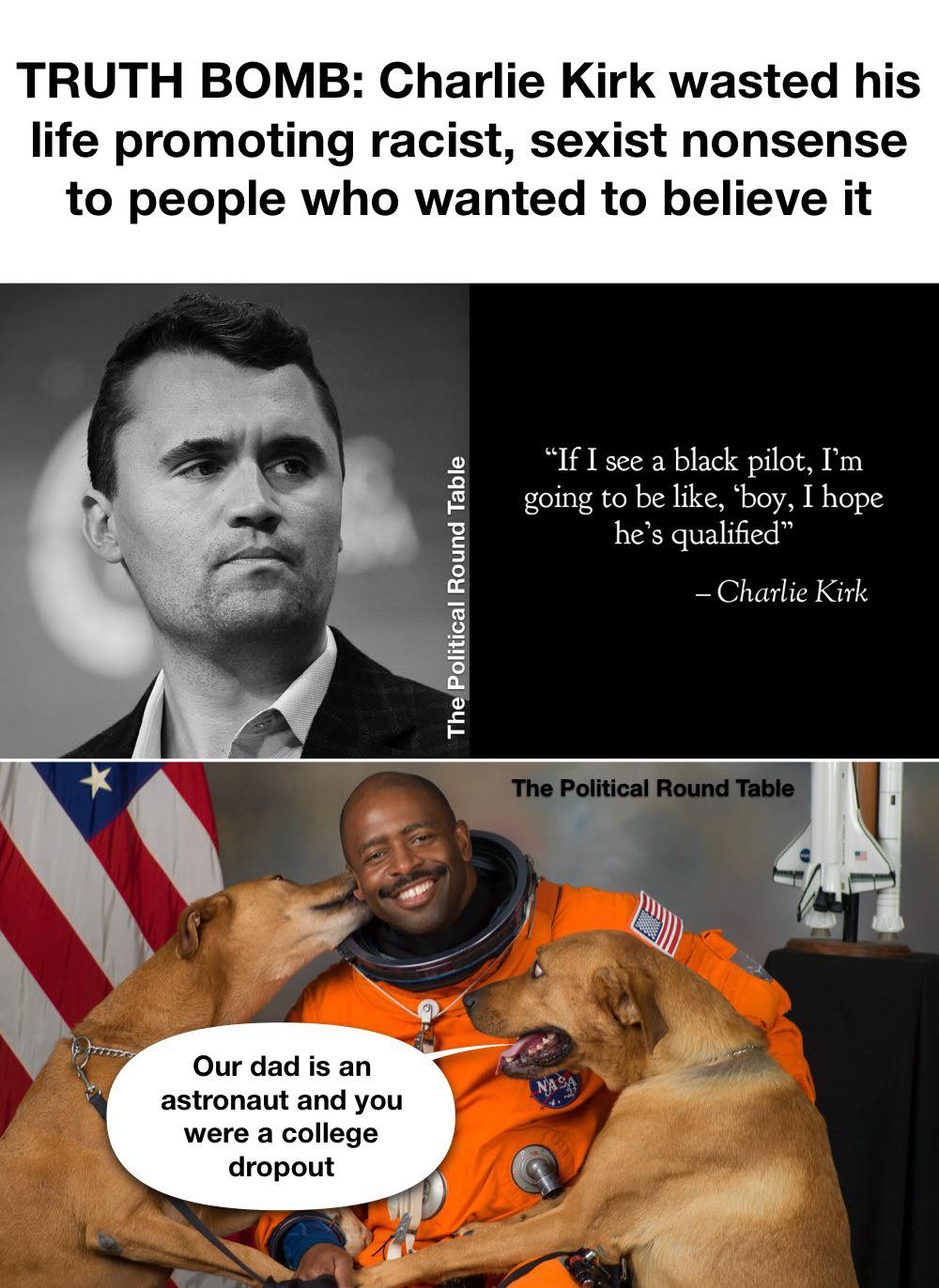 Kirk wasted his life selling smoke to bigots.