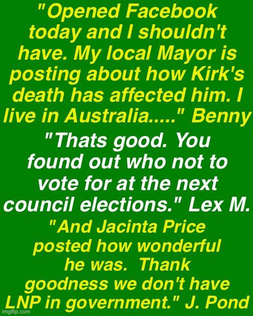 Appreciate an even better Australia that we can have - rejecting completely the Trump and MAGA lowbrow and manufactured division - not least of all their Christian Nationalism...