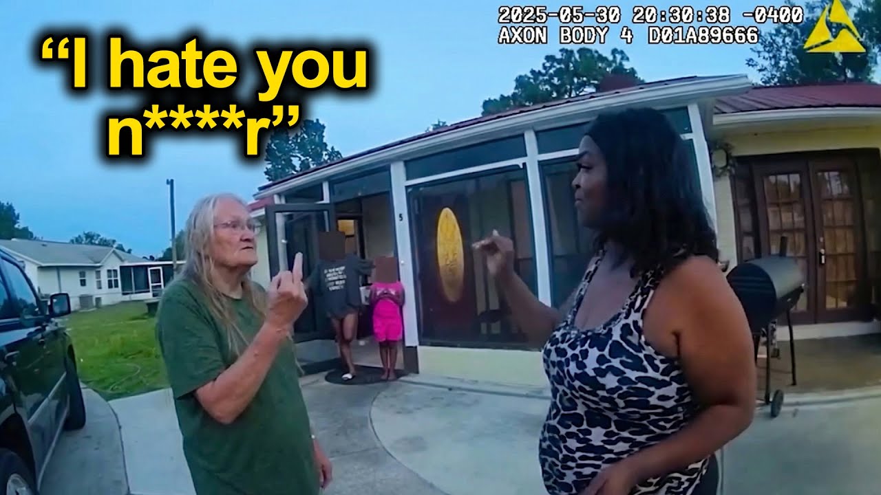 What starts as a quiet neighborhood dispute quickly crosses a legal line.In this bodycam footage, police respond to a call involving an elderly woman who adm...